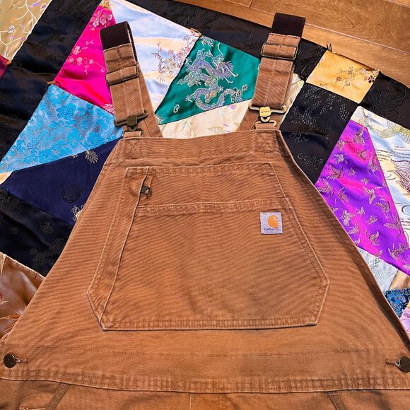 Carhartt Weathered Duck Wildwood Unlined Bib Overalls - Women's, size large - Picture 8 of 12